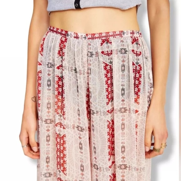 NWOT Urban Outfitters Band of Gypsies Large Sheer Chiffon Wide Leg Pants - Picture 6 of 7